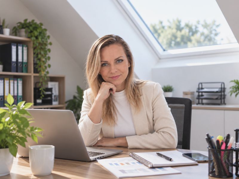 Ing. Petra Kopáčková v kanceláři 4Economy v Příbrami